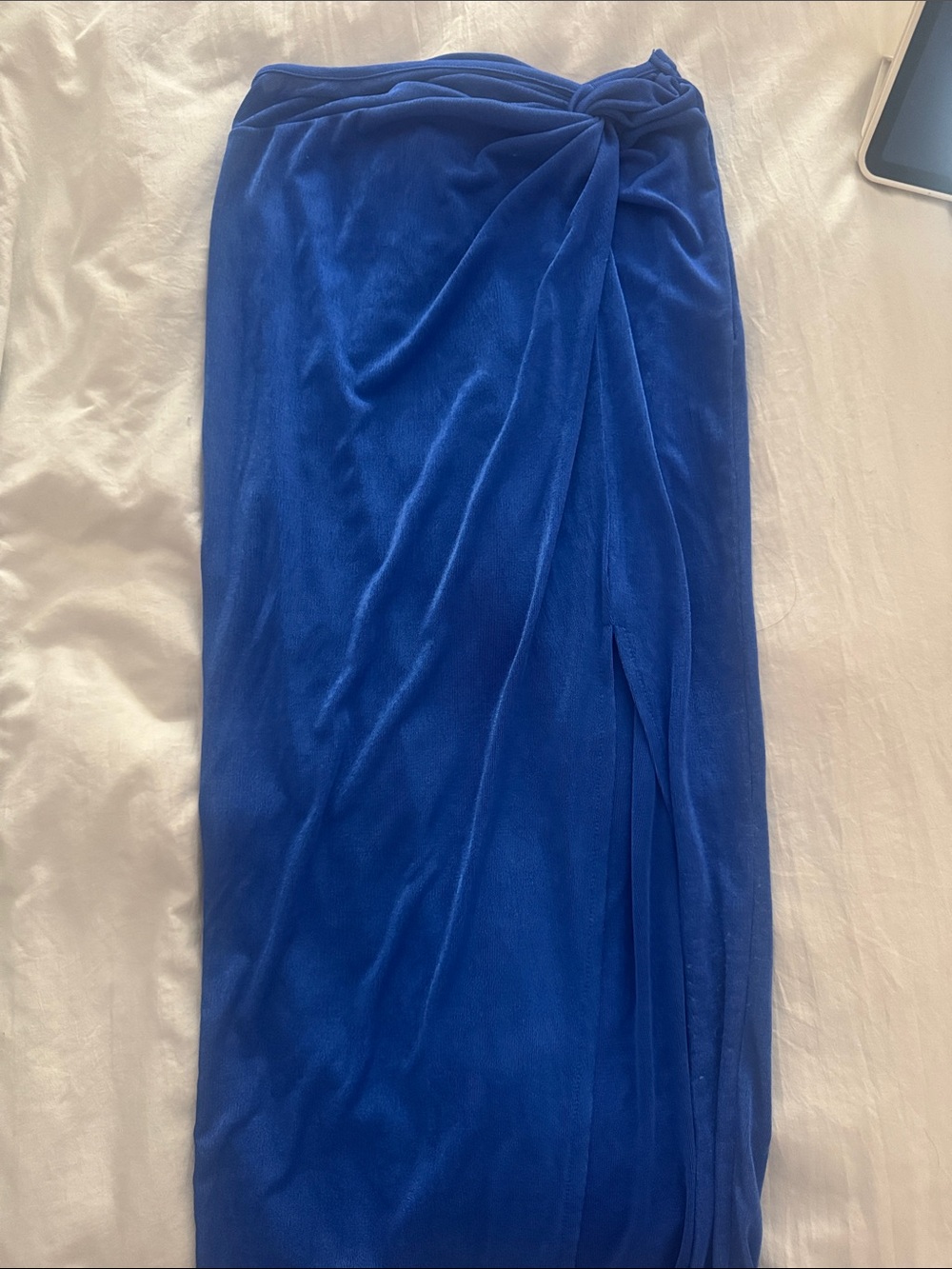 Women’s Royal Blue Wrap Skirt - Elegant Draped Design